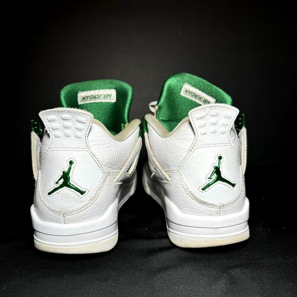 Size 5.5 - Nike Air Jordan 4 Retro GS Green Metallic Men's Shoes - Picture 5 of 8